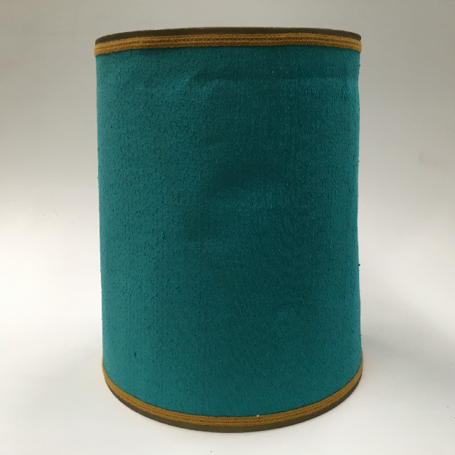 LAMPSHADE, 1960s 70s (Large) Turquoise Blue W Gold Braid